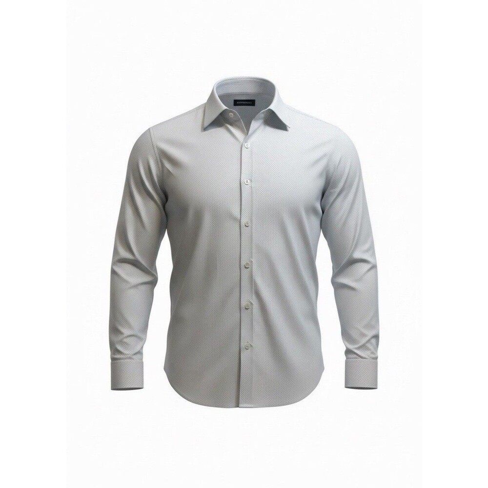 Bonobos Shirt Men's XXL White Dot Standard Fit Long Sleeve Button Up Stretch